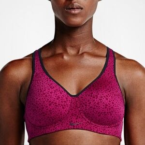 Nike Pro Rival High Support Sports Bra Dalmatian - Hot Pink Sz: 38D